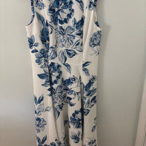 Calvin Klein blue floral fit and flare dress
